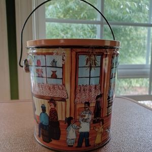 Vintage  tin covered pail farmhouse decor